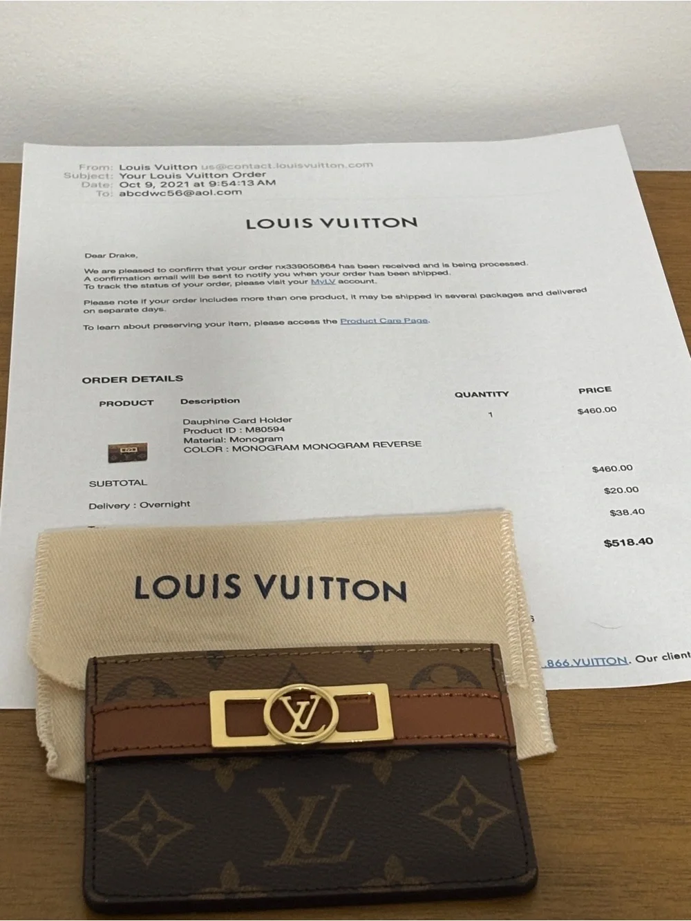 Louis Vuitton Dauphine Monogram Card